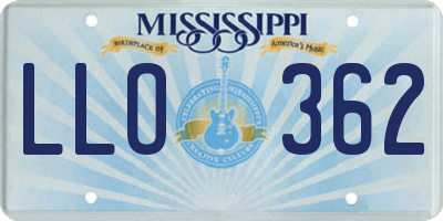 MS license plate LLO362