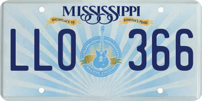 MS license plate LLO366