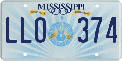 MS license plate LLO374