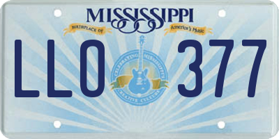 MS license plate LLO377