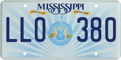 MS license plate LLO380