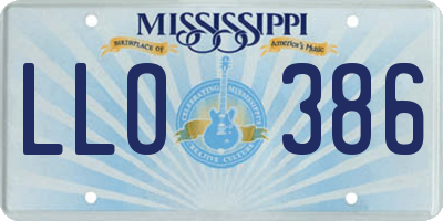 MS license plate LLO386
