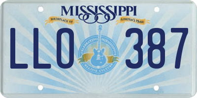 MS license plate LLO387