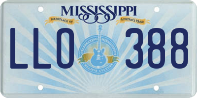 MS license plate LLO388