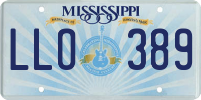 MS license plate LLO389
