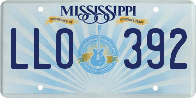 MS license plate LLO392