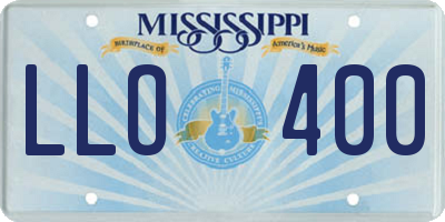 MS license plate LLO400