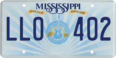 MS license plate LLO402