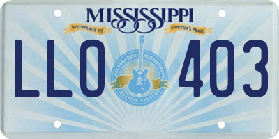 MS license plate LLO403