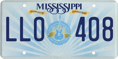 MS license plate LLO408