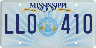 MS license plate LLO410