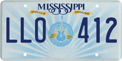 MS license plate LLO412