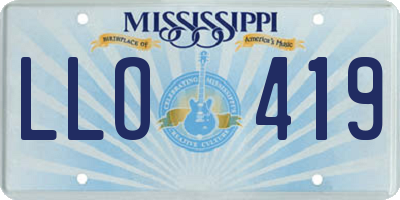 MS license plate LLO419