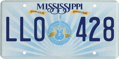 MS license plate LLO428