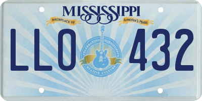 MS license plate LLO432