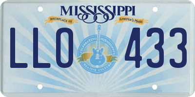 MS license plate LLO433