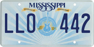 MS license plate LLO442