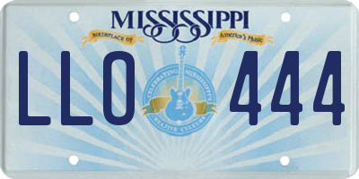 MS license plate LLO444