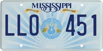 MS license plate LLO451