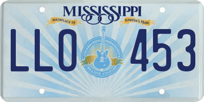 MS license plate LLO453