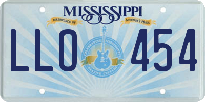 MS license plate LLO454