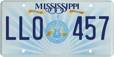 MS license plate LLO457