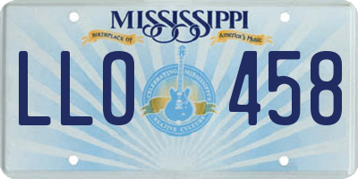 MS license plate LLO458