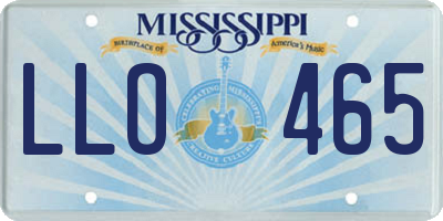 MS license plate LLO465