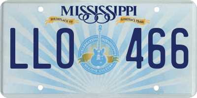 MS license plate LLO466
