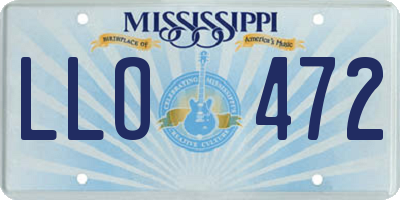 MS license plate LLO472