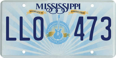 MS license plate LLO473