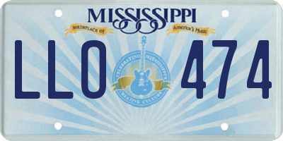 MS license plate LLO474