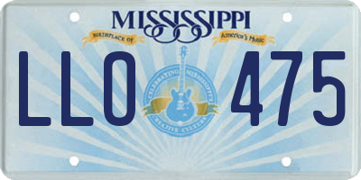 MS license plate LLO475