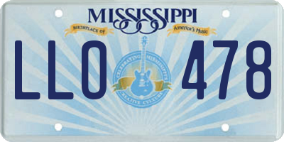 MS license plate LLO478