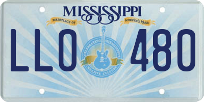 MS license plate LLO480
