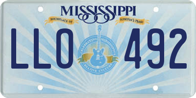 MS license plate LLO492