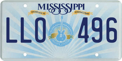 MS license plate LLO496