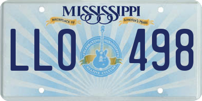MS license plate LLO498