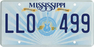 MS license plate LLO499