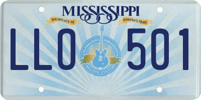 MS license plate LLO501