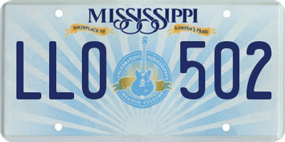 MS license plate LLO502