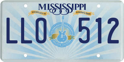 MS license plate LLO512