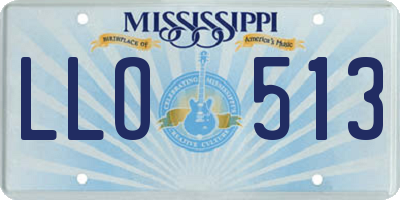 MS license plate LLO513