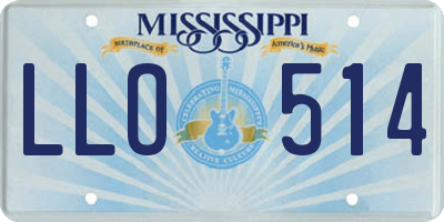 MS license plate LLO514