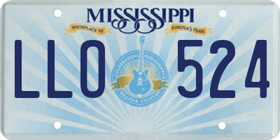 MS license plate LLO524