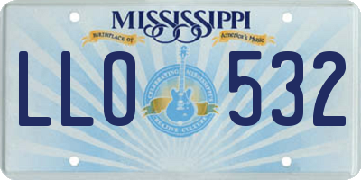 MS license plate LLO532
