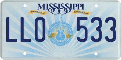 MS license plate LLO533