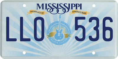 MS license plate LLO536