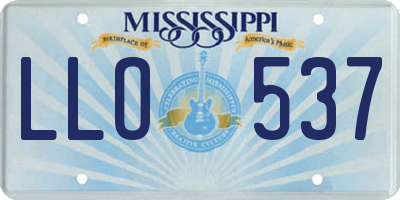 MS license plate LLO537
