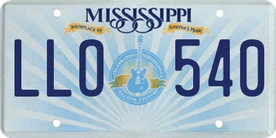 MS license plate LLO540
